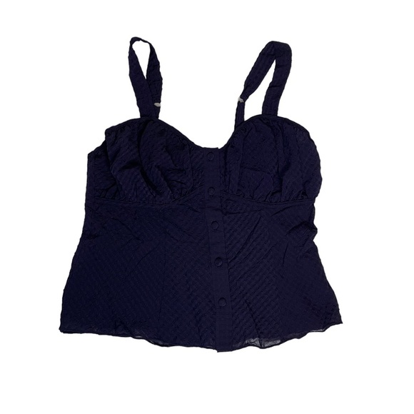 VICTORIA'S SECRET Gold Label Navy‎ Blue Milkmaid Style Cami Tank Top Size S - Picture 2 of 10